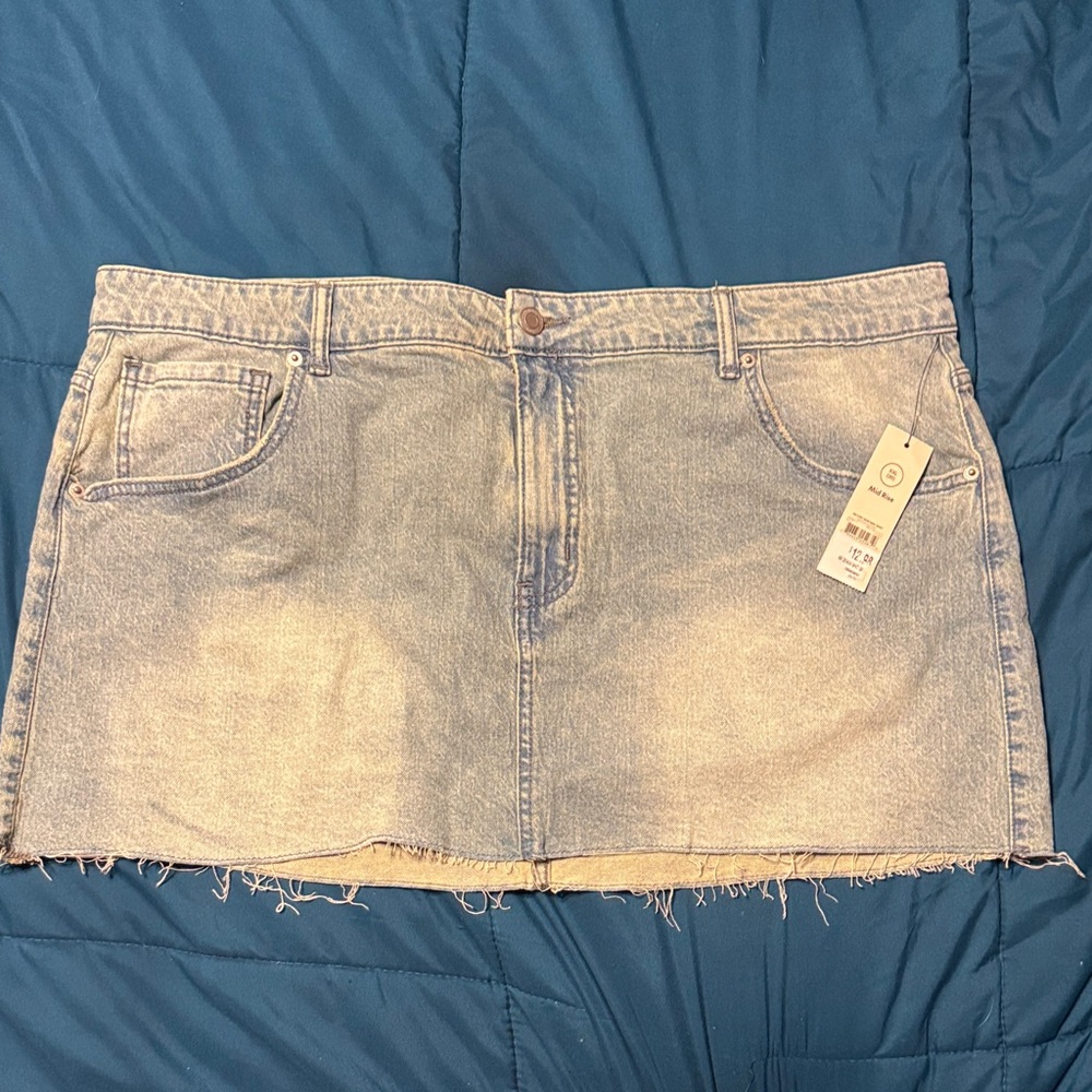 No Boundaries Light Blue Denim Mini Skirt